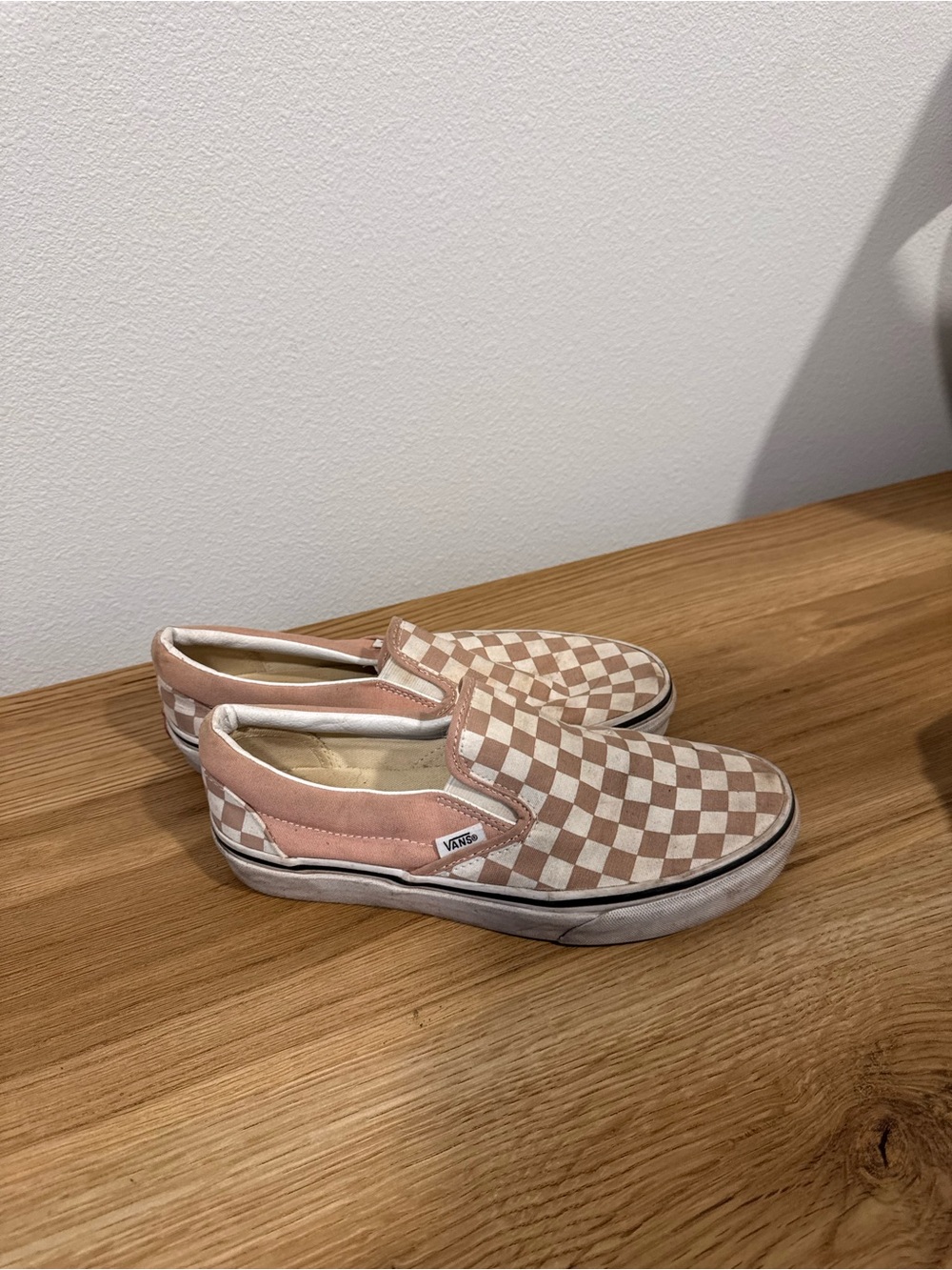 Vans Slip-On Checkerboard in Pink and Cream